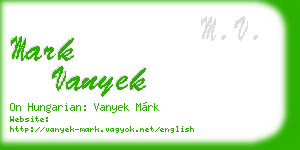 mark vanyek business card